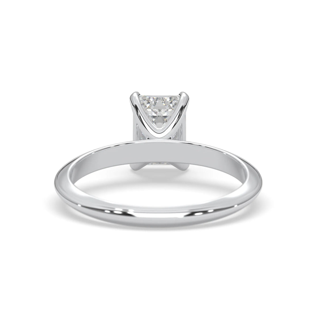 OctaPearl Emerald Cut Solitaire Engagement Ring