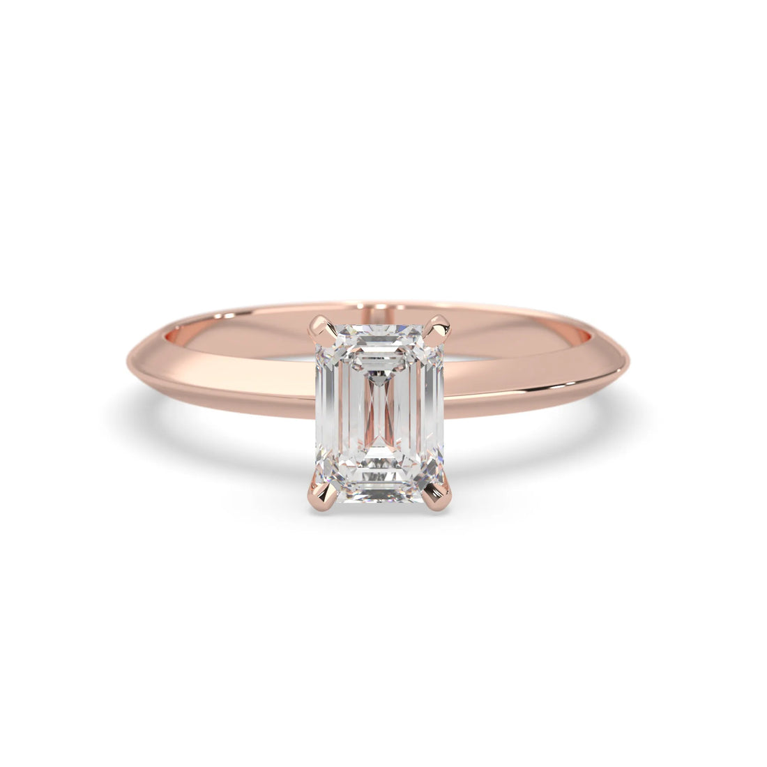 OctaPearl Emerald Cut Solitaire Engagement Ring