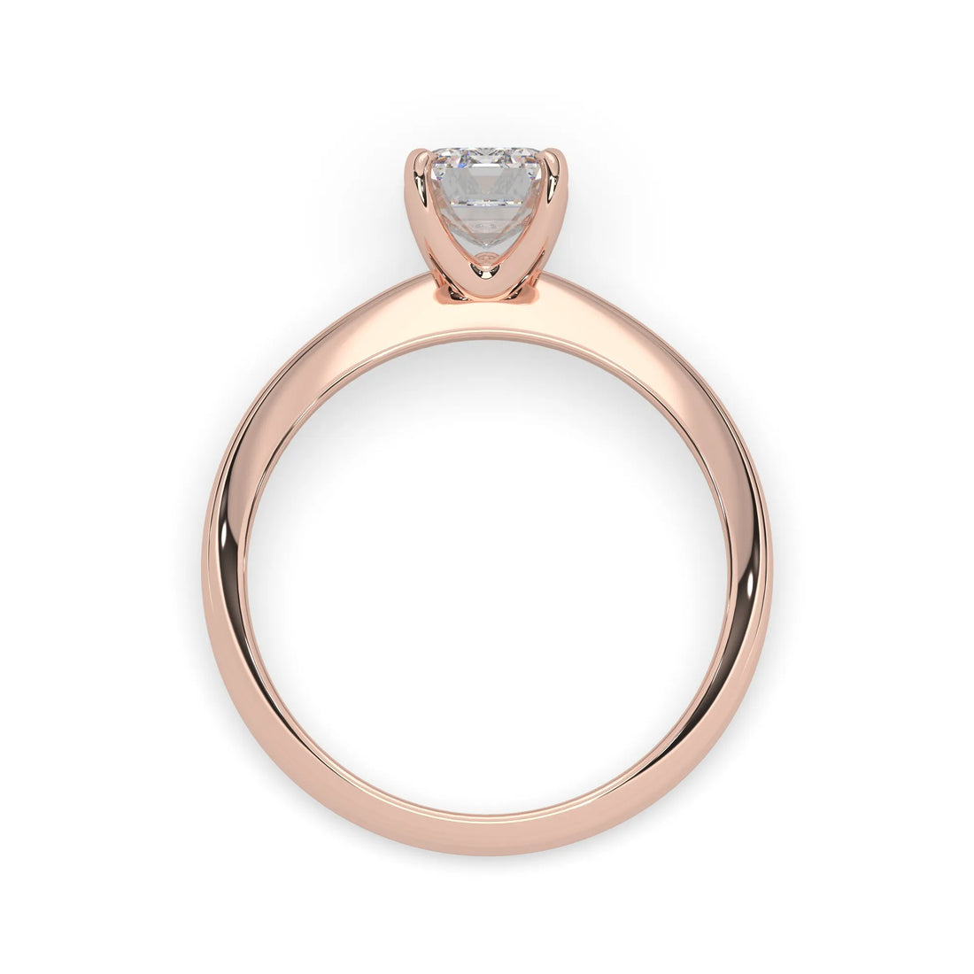 OctaPearl Emerald Cut Solitaire Engagement Ring