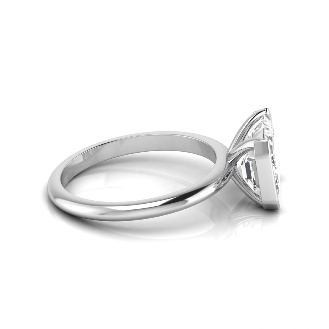 OctaPearl 5 ct Emerald Half Bezel Lab Grown Diamond Engagement Ring