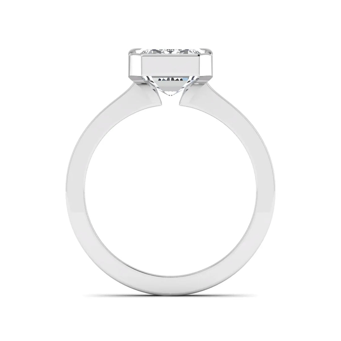 OctaPearl 2.5 ct Emerald Half Bezel Lab Grown Diamond Engagement Ring