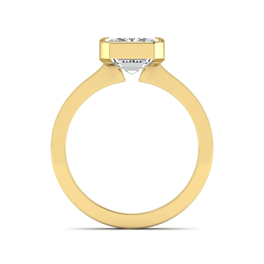 OctaPearl 2.5 ct Emerald Half Bezel Lab Grown Diamond Engagement Ring