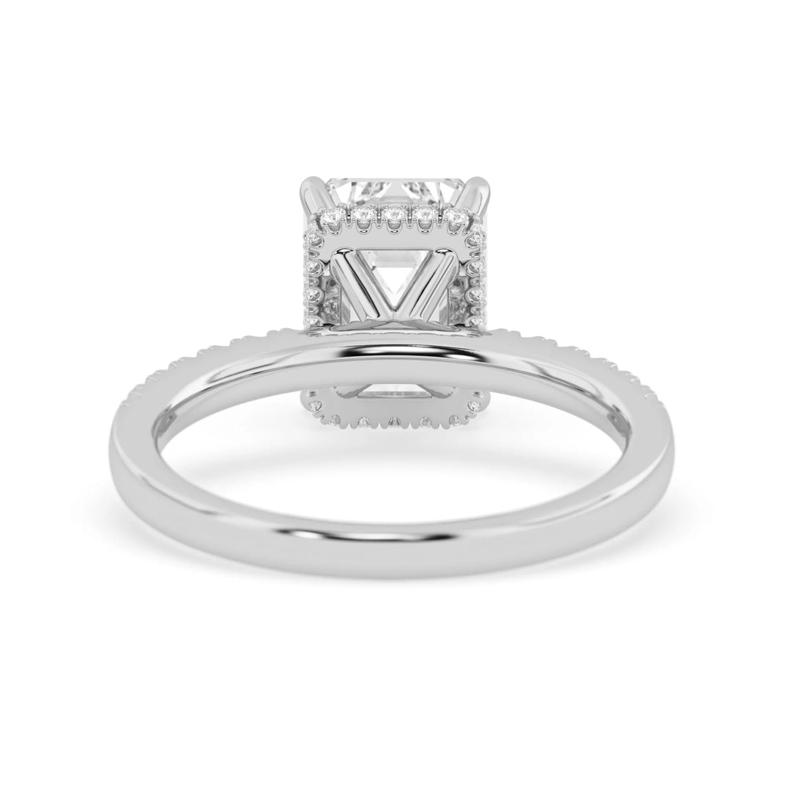 OctaPearl 2.5 ct Emerald Hidden Halo Lab Grown Diamond Pavé Engagement Ring