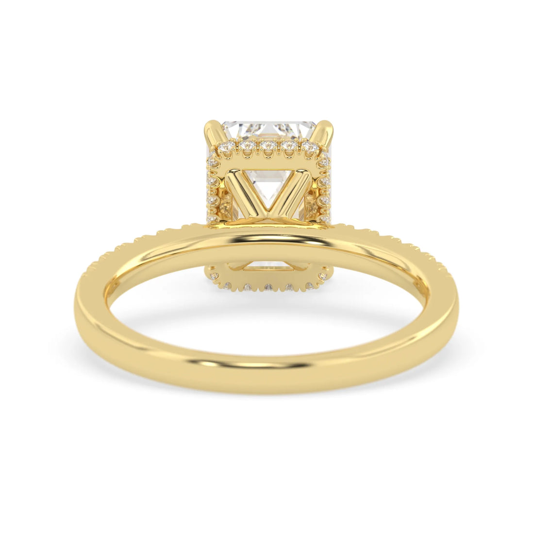 OctaPearl 2.5 ct Emerald Hidden Halo Lab Grown Diamond Pavé Engagement Ring