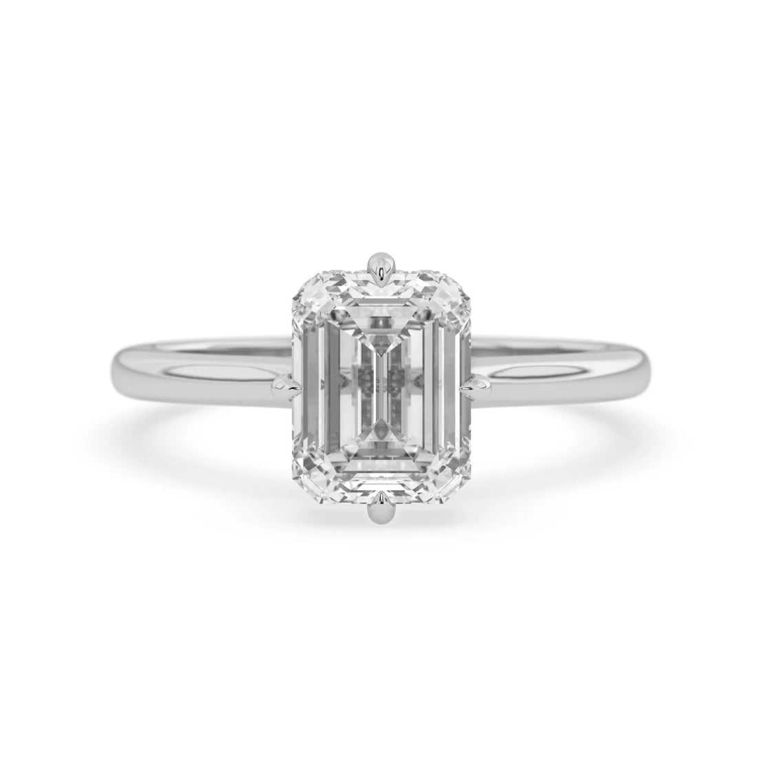 OctaPearl 2.5 ct Emerald Lab Grown Diamond Hidden Halo Engagement Ring