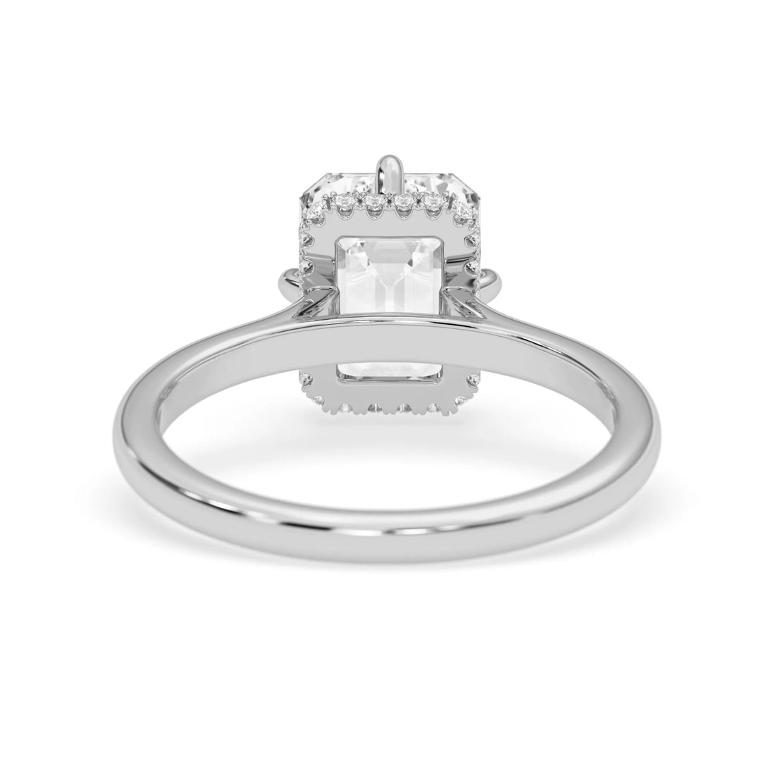OctaPearl 2.5 ct Emerald Lab Grown Diamond Hidden Halo Engagement Ring