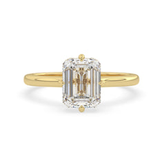 OctaPearl 2.5 ct Emerald Lab Grown Diamond Hidden Halo Engagement Ring