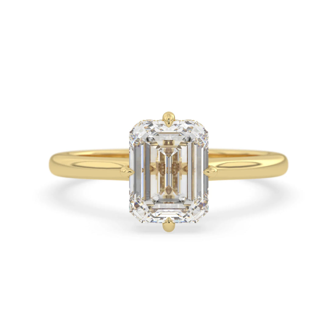 OctaPearl 2.5 ct Emerald Lab Grown Diamond Hidden Halo Engagement Ring