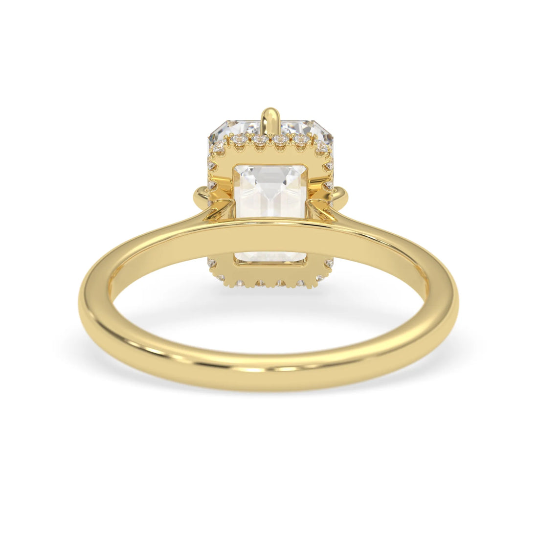 OctaPearl 2.5 ct Emerald Lab Grown Diamond Hidden Halo Engagement Ring