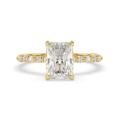 OctaPearl 2.50 ct Emerald Lab Grown Diamond Hidden Halo Pave Engagement Ring