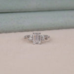 2.00 CT Emerald Moissanite Floral Pave Engagement Ring | OctaPearl