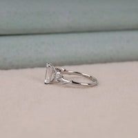 2.00 CT Emerald Moissanite Floral Pave Engagement Ring | OctaPearl