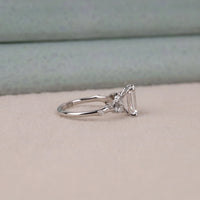 2.00 CT Emerald Moissanite Floral Pave Engagement Ring | OctaPearl