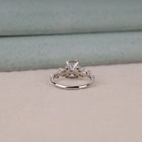 2.00 CT Emerald Moissanite Floral Pave Engagement Ring | OctaPearl
