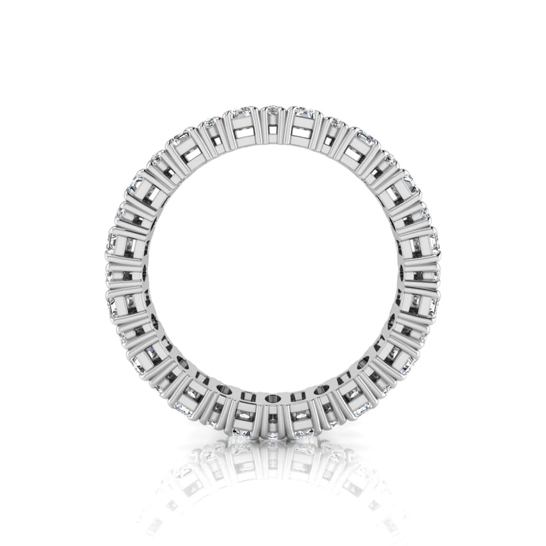OctaPearl Emerald & Oval Cut Lab Grown Diamond Full Eternity Wedding Band