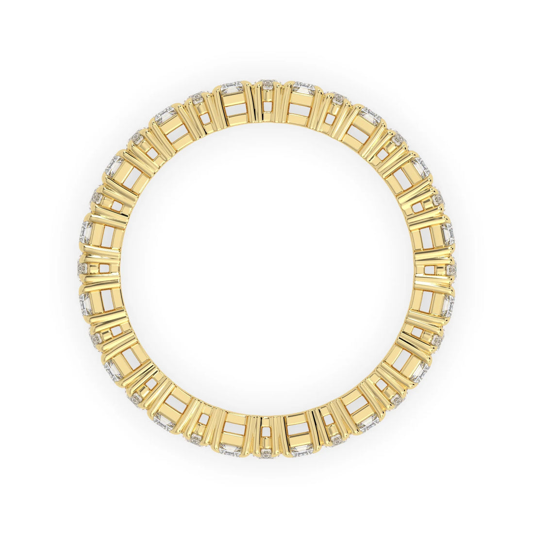 OctaPearl Emerald & Oval Cut Lab Grown Diamond Full Eternity Wedding Band