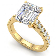 OctaPearl 2.5 ct Emerald Pavé Lab Grown Diamond Engagement Ring - alternate view