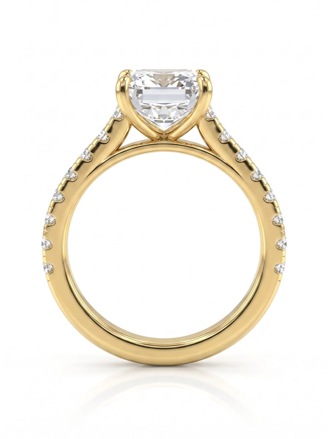 OctaPearl 2.5 ct Emerald Pavé Lab Grown Diamond Engagement Ring