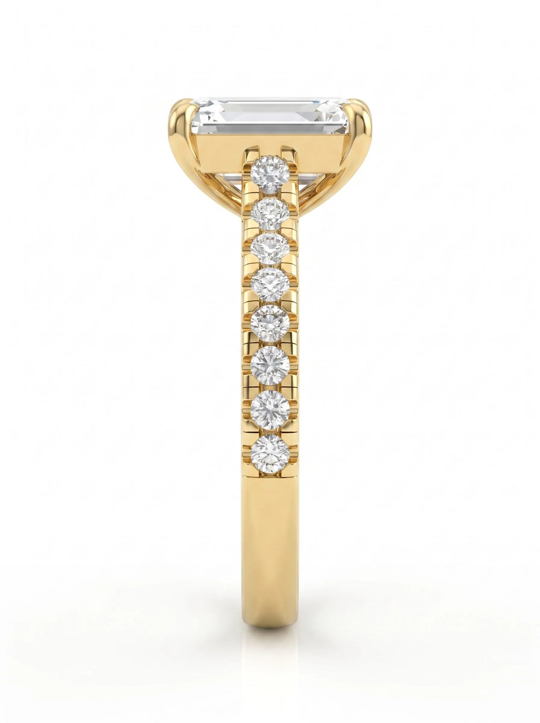 OctaPearl 2.5 ct Emerald Pavé Lab Grown Diamond Engagement Ring