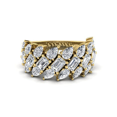 OctaPearl Emerald & Pear Cut Lab Grown Diamond Cluster Ring