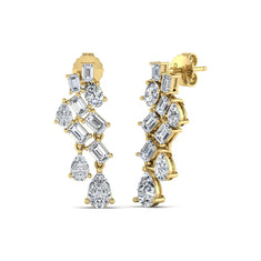 OctaPearl Emerald, Pear & Oval Prong Set Lab Grown Diamond Drop Earrings