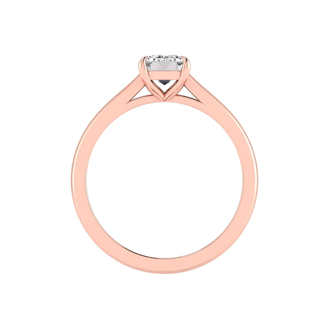OctaPearl 1 ct Emerald Prong Set Lab Grown Diamond Solitaire Engagement Ring