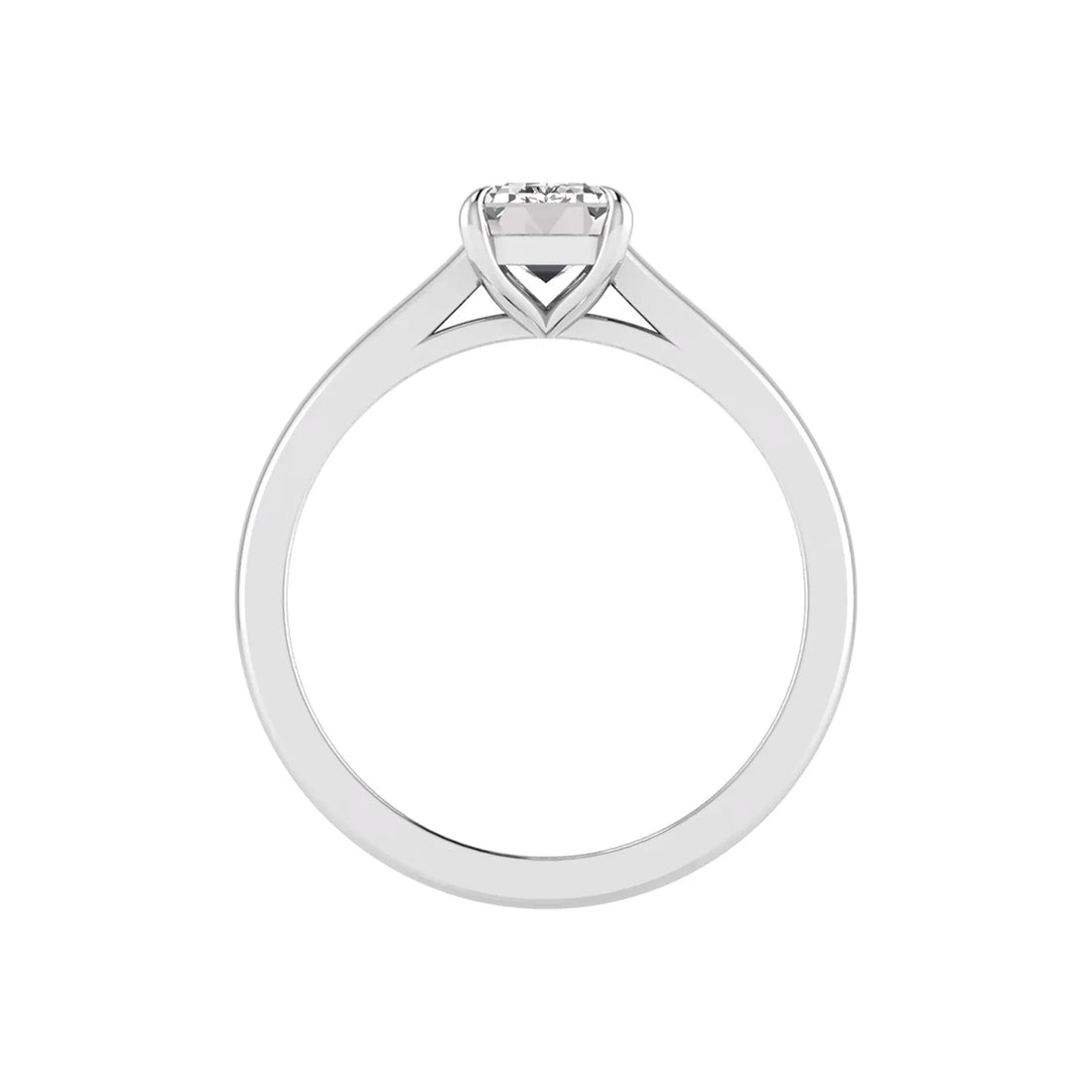 OctaPearl 1 ct Emerald Prong Set Lab Grown Diamond Solitaire Engagement Ring