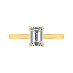 OctaPearl 1 ct Emerald Prong Set Lab Grown Diamond Solitaire Engagement Ring