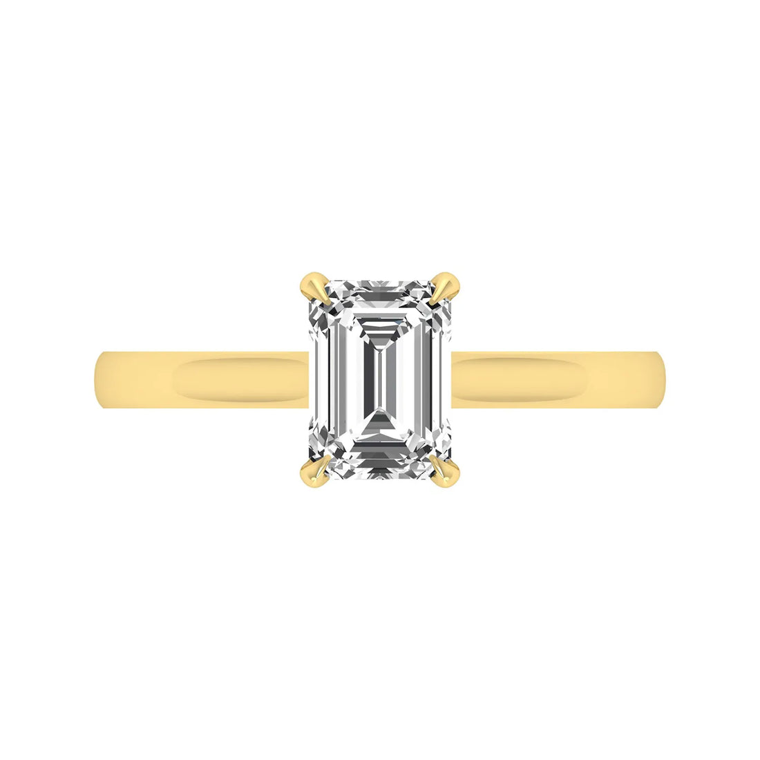 OctaPearl 1 ct Emerald Prong Set Lab Grown Diamond Solitaire Engagement Ring