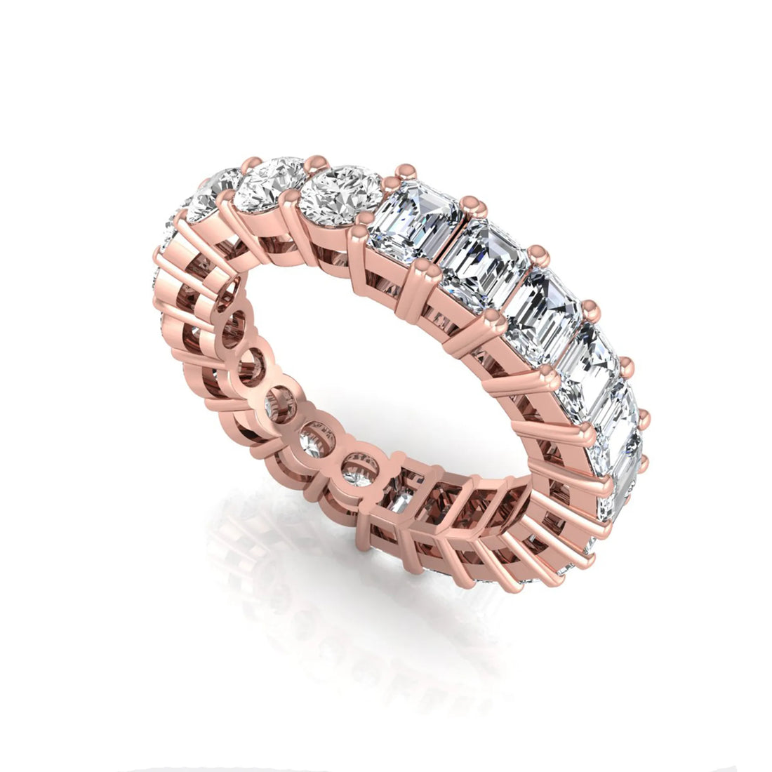 OctaPearl Full Eternity Lab Grown Diamond Stackable Wedding Band