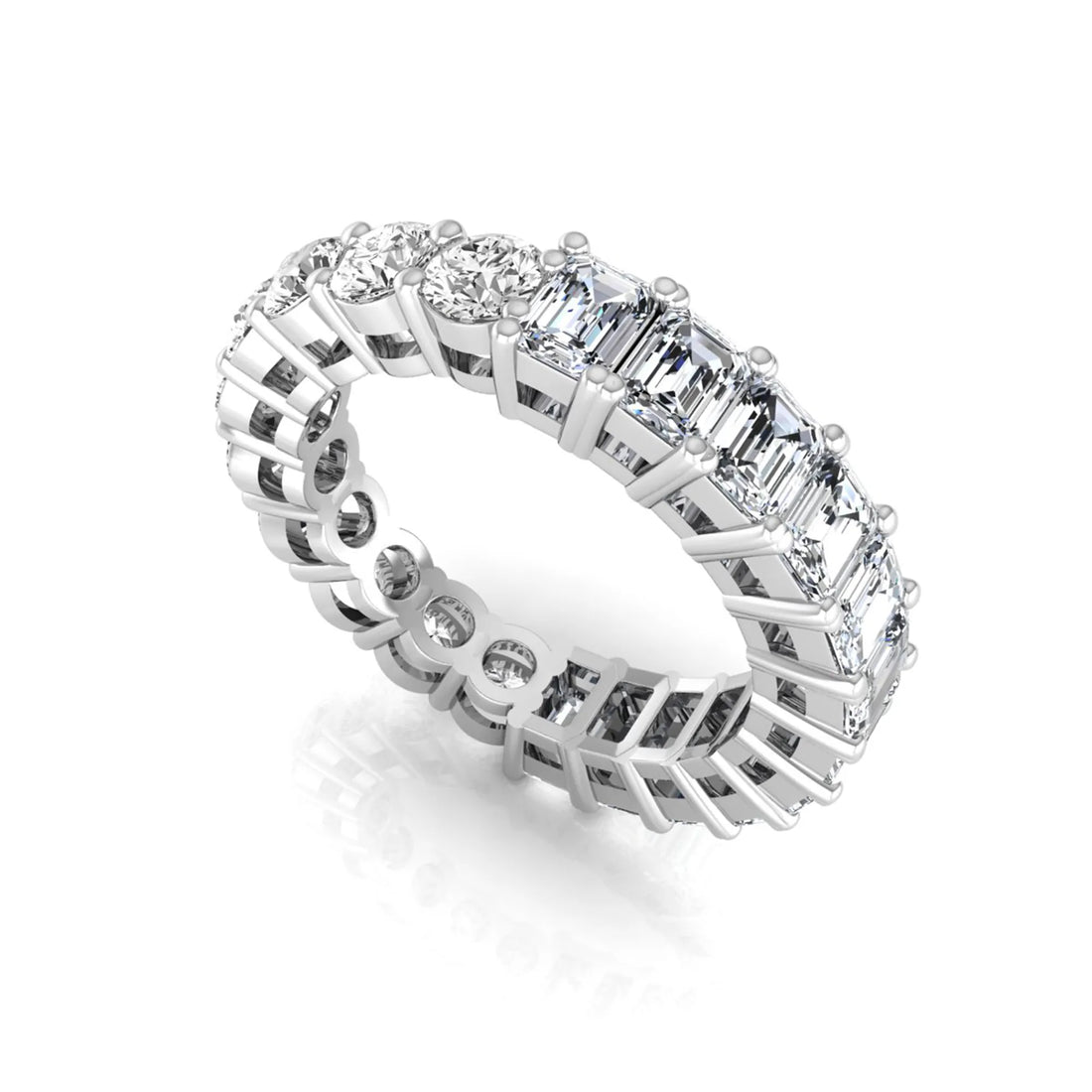 OctaPearl Full Eternity Lab Grown Diamond Stackable Wedding Band