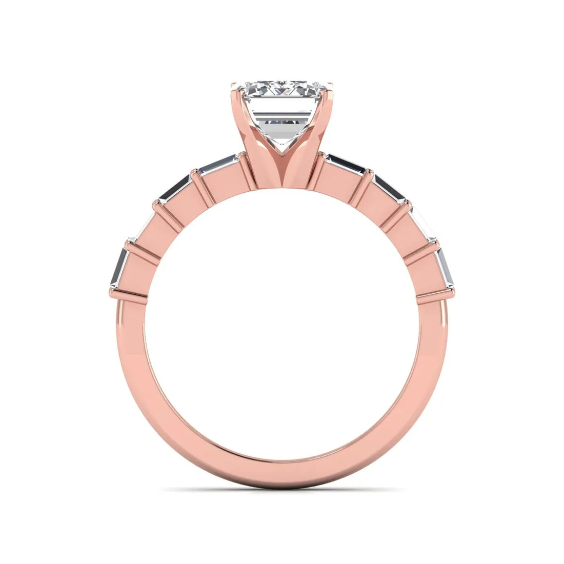 OctaPearl 2 ct Emerald Solitaire Accent Lab Grown Diamond Engagement Ring