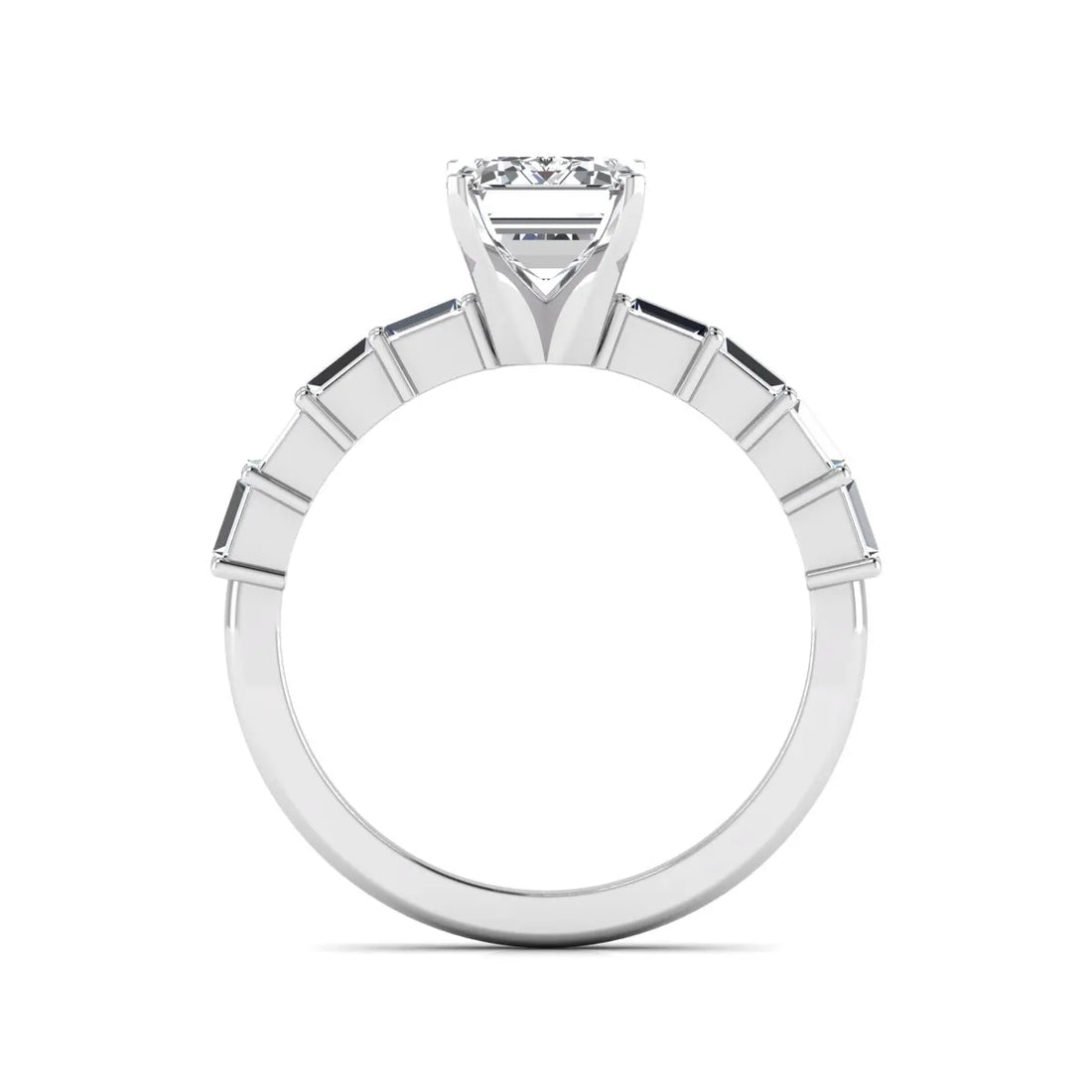 OctaPearl 2 ct Emerald Solitaire Accent Lab Grown Diamond Engagement Ring