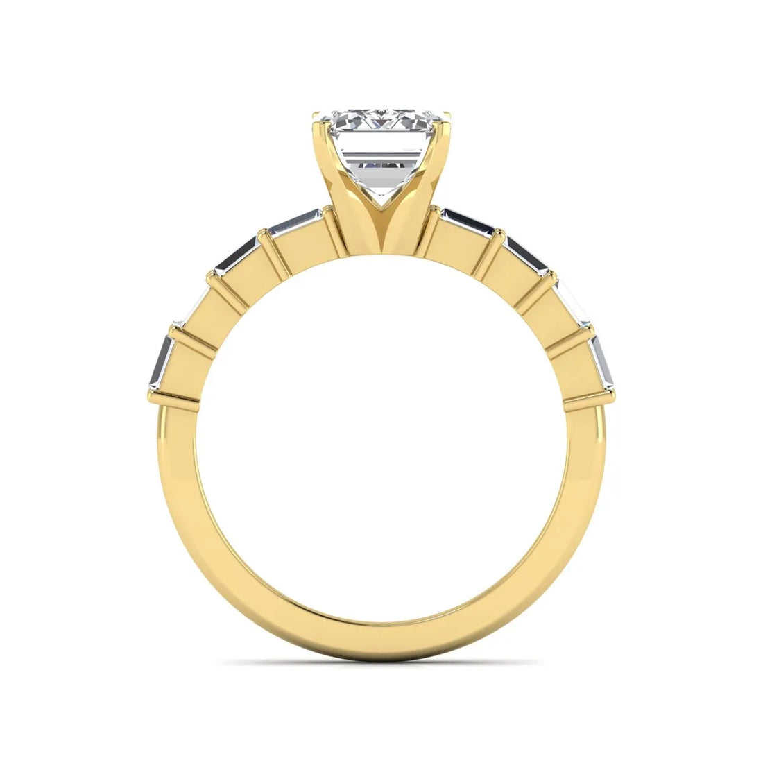 OctaPearl 2 ct Emerald Solitaire Accent Lab Grown Diamond Engagement Ring