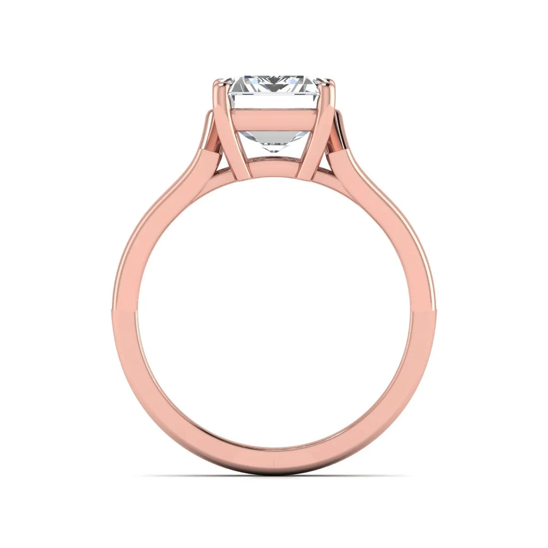 OctaPearl 4 ct Emerald Solitaire Lab Grown Diamond Cathedral Engagement Ring
