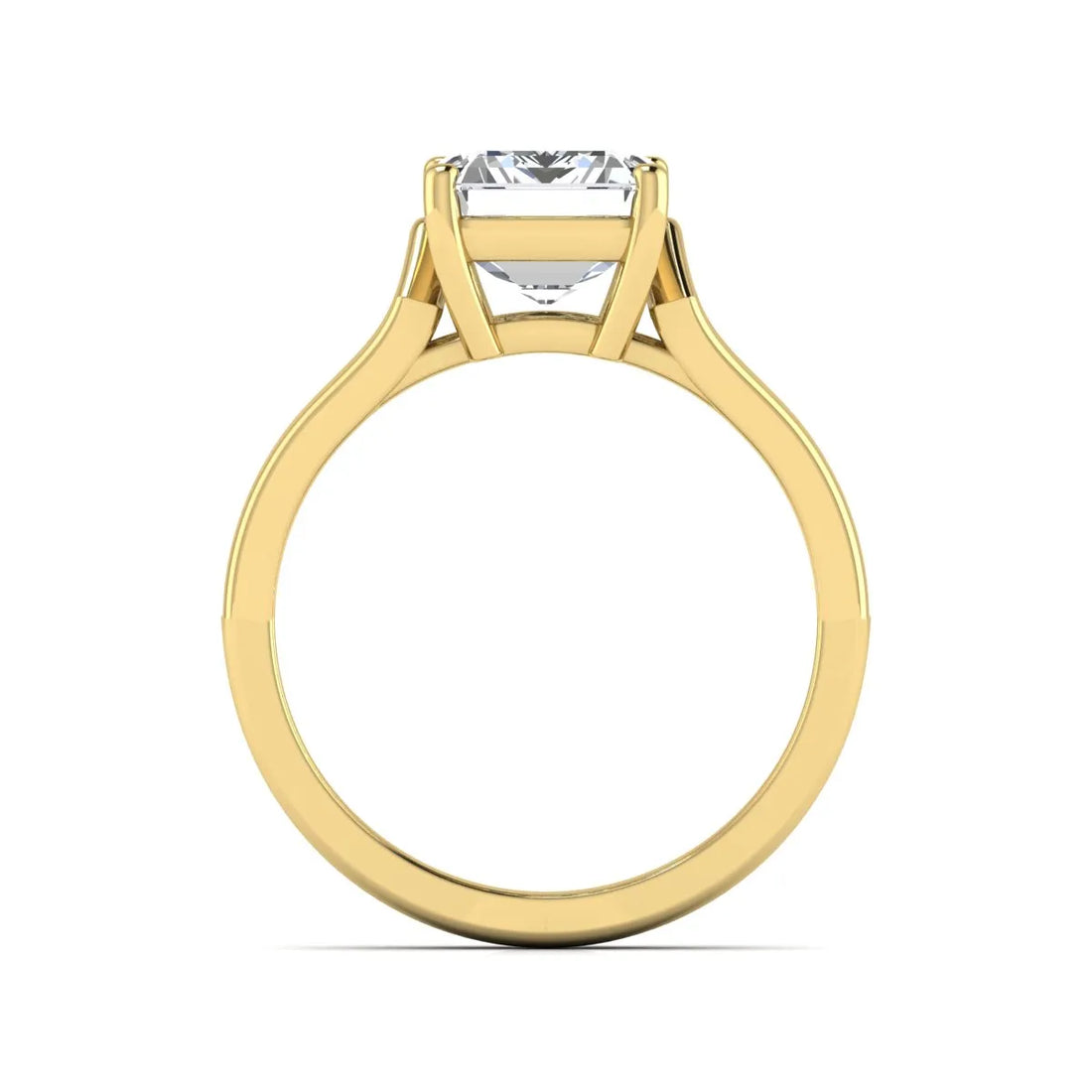 OctaPearl 4 ct Emerald Solitaire Lab Grown Diamond Cathedral Engagement Ring