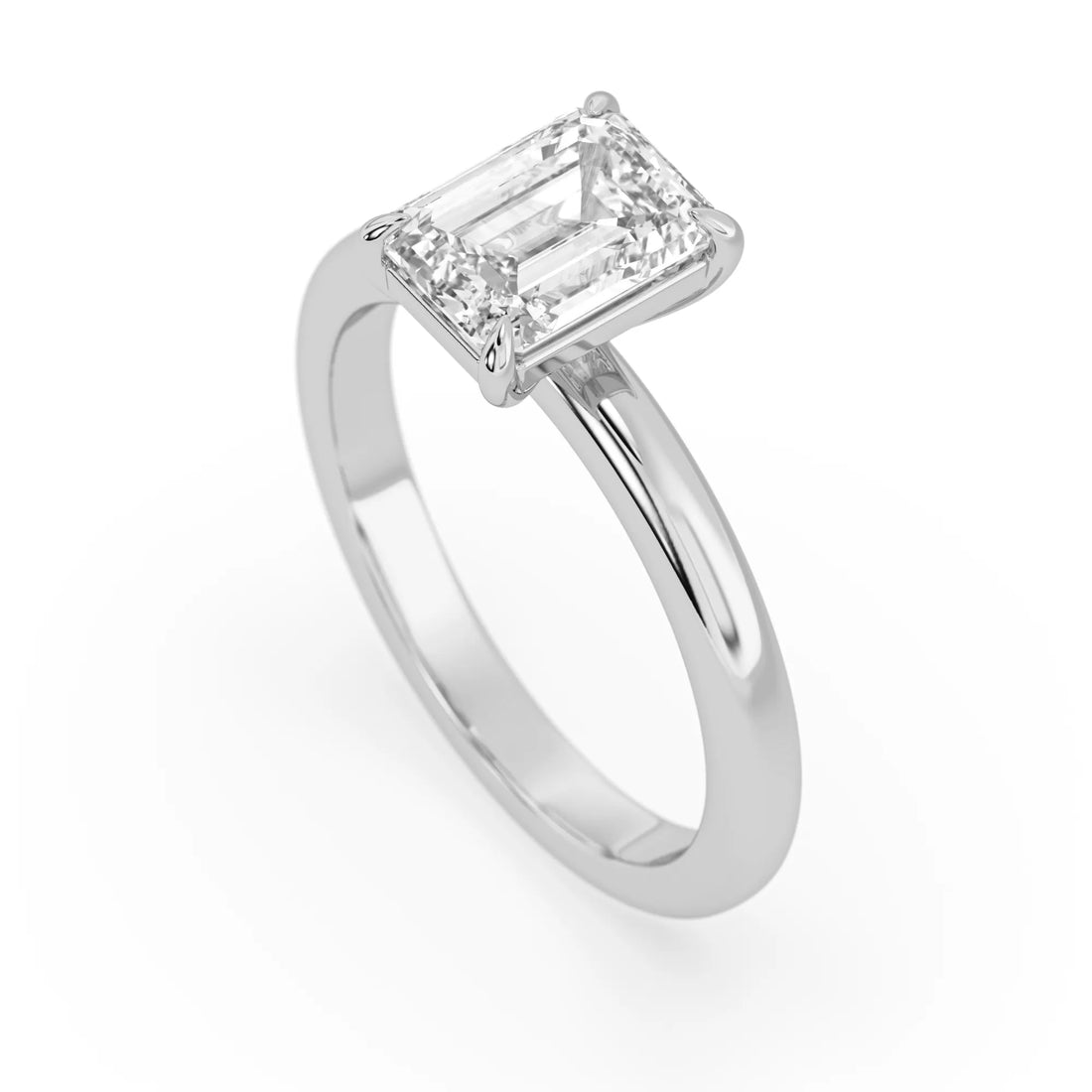 OctaPearl 1.5 ct Emerald Cut Lab Grown Diamond Solitaire Engagement Ring
