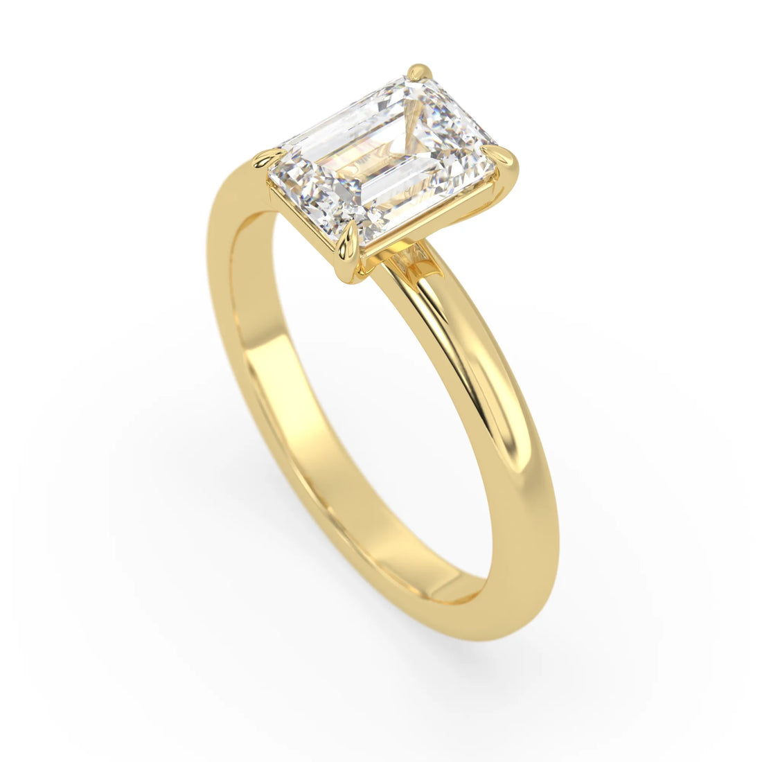 OctaPearl 1.5 ct Emerald Cut Lab Grown Diamond Solitaire Engagement Ring