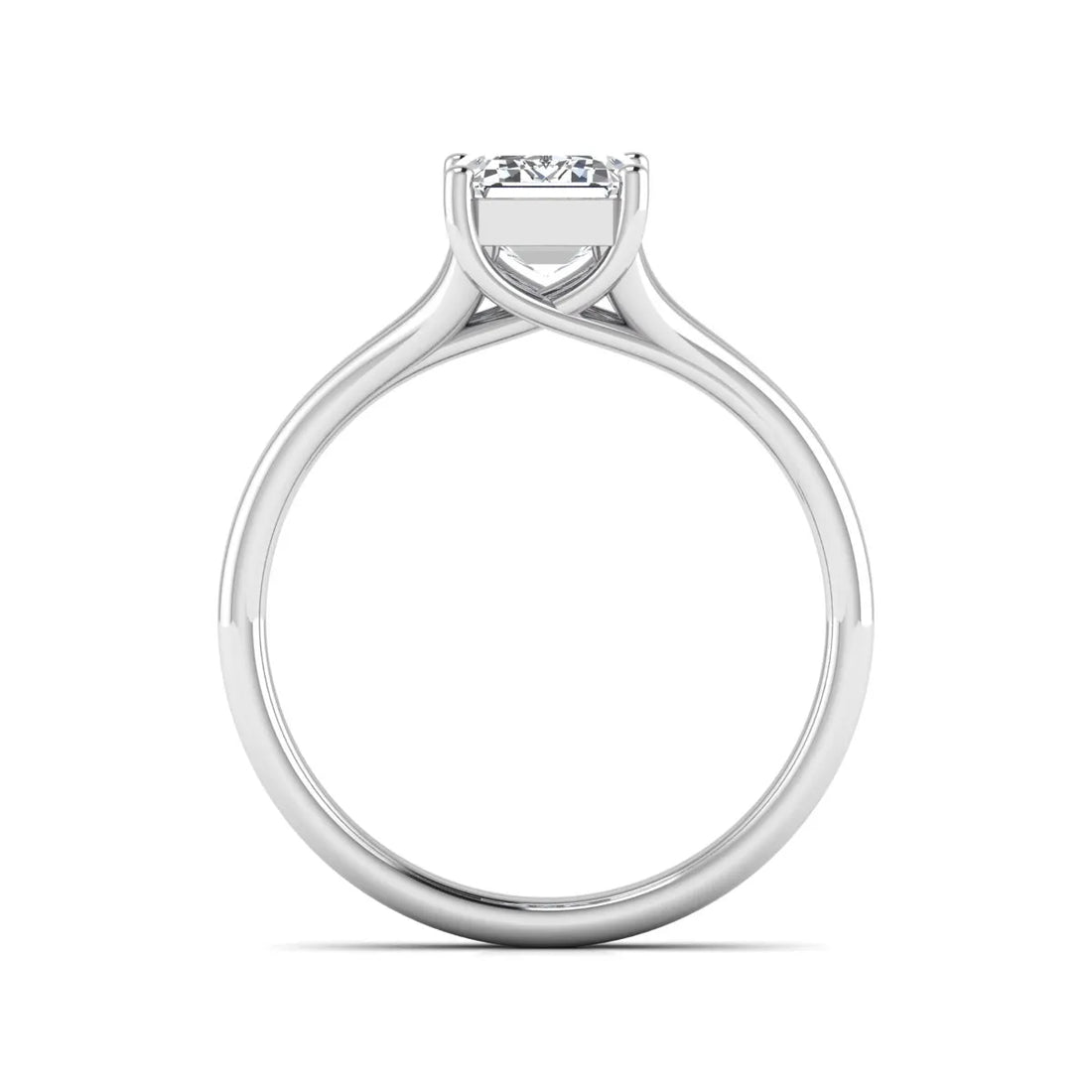 OctaPearl 2 ct Emerald Lab Grown Diamond Solitaire Split Shank Engagement Ring