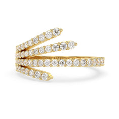 OctaPearl Multi Row Round Lab Grown Diamond Open Gap Pave Bypass Ring