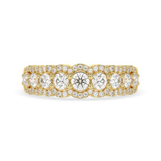 OctaPearl Round Cut Multi Halo Lab Grown Diamond Pave Engagement Ring