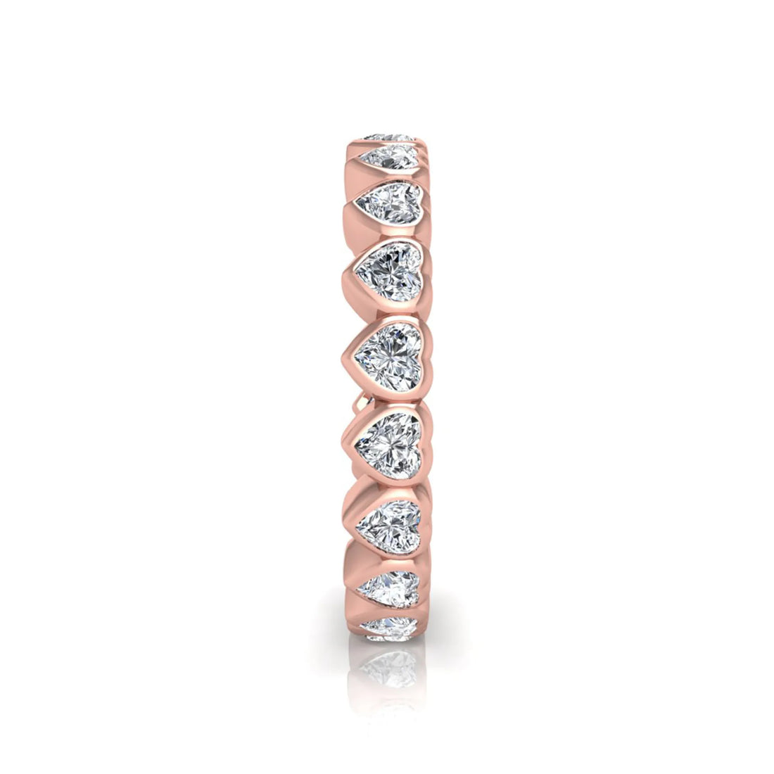 OctaPearl Bezel Set Heart Cut Lab Grown Diamond Minimalist Full Eternity Wedding Band