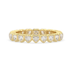 OctaPearl Bezel Set Heart Cut Lab Grown Diamond Minimalist Full Eternity Wedding Band