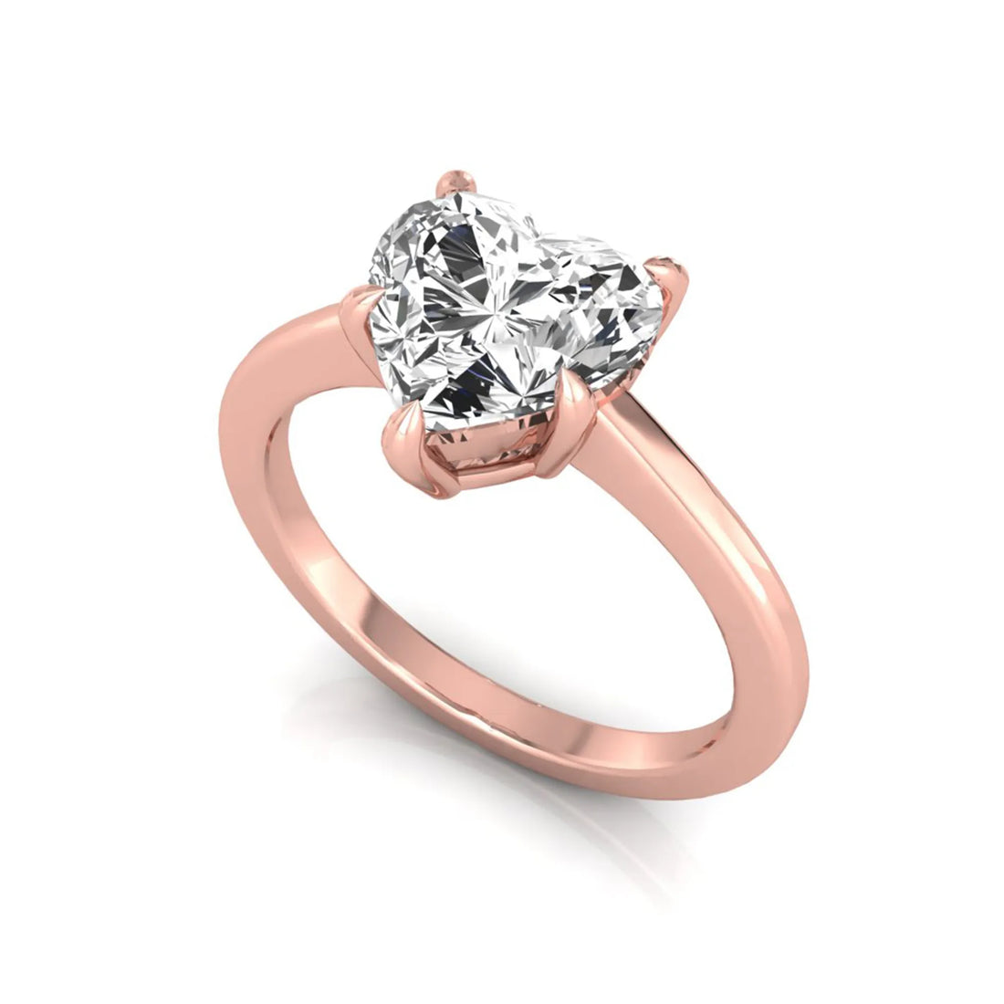 OctaPearl 1.5 ct Heart Five Prong Lab Grown Diamond Solitaire Engagement Ring