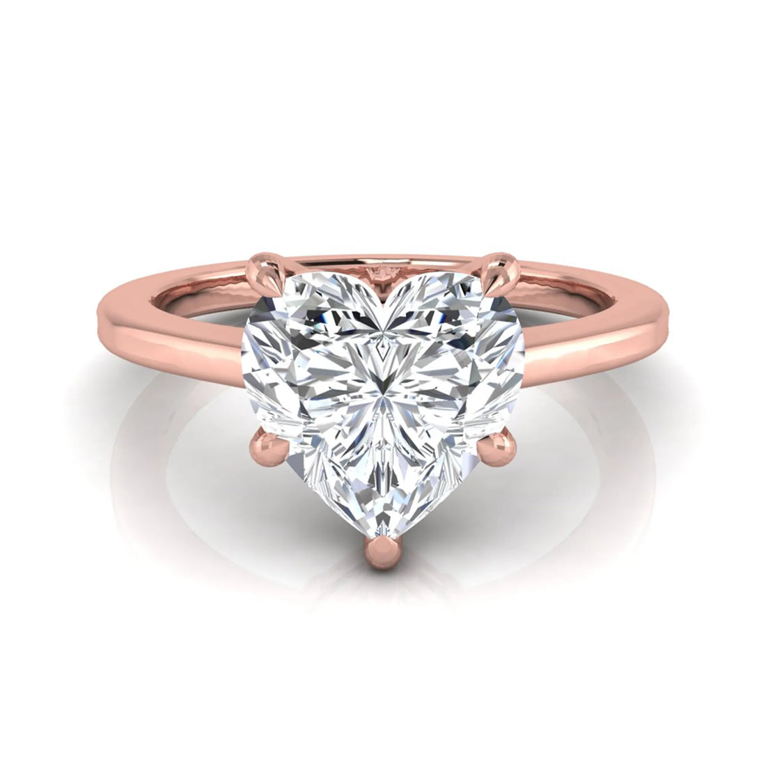 OctaPearl 1.5 ct Heart Five Prong Lab Grown Diamond Solitaire Engagement Ring