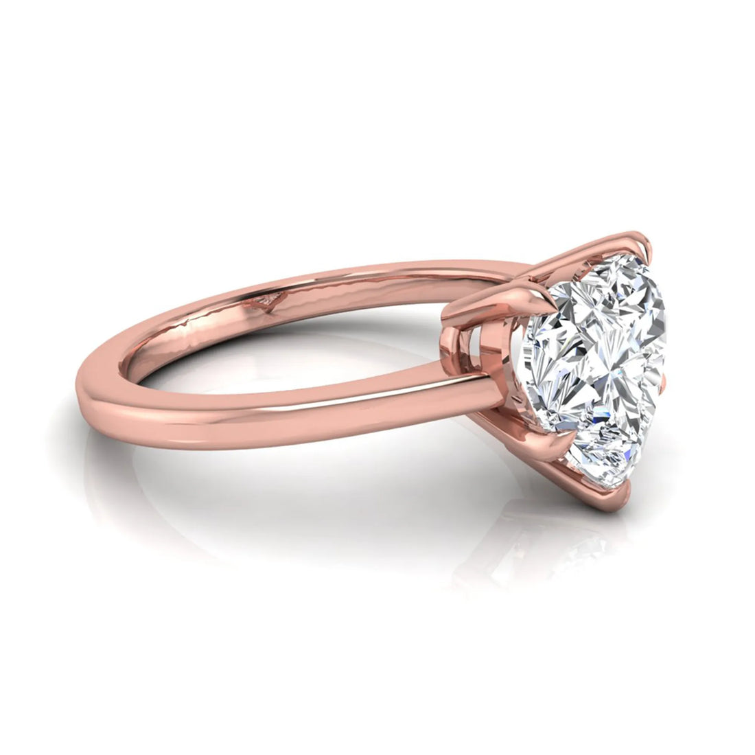 OctaPearl 1.5 ct Heart Five Prong Lab Grown Diamond Solitaire Engagement Ring