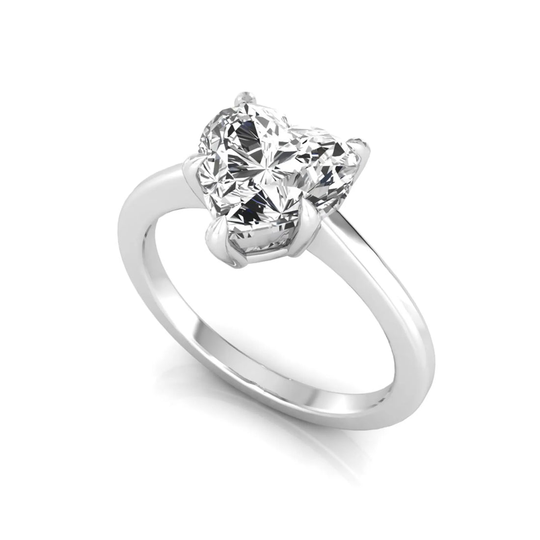OctaPearl 1.5 ct Heart Five Prong Lab Grown Diamond Solitaire Engagement Ring