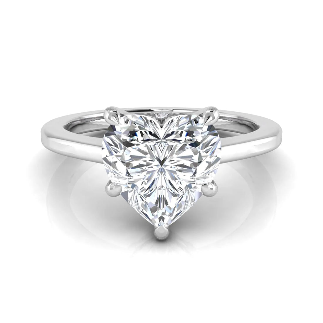OctaPearl 1.5 ct Heart Five Prong Lab Grown Diamond Solitaire Engagement Ring
