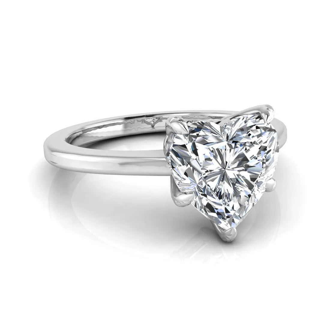 OctaPearl 1.5 ct Heart Five Prong Lab Grown Diamond Solitaire Engagement Ring