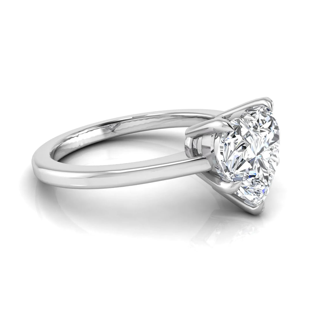 OctaPearl 1.5 ct Heart Five Prong Lab Grown Diamond Solitaire Engagement Ring